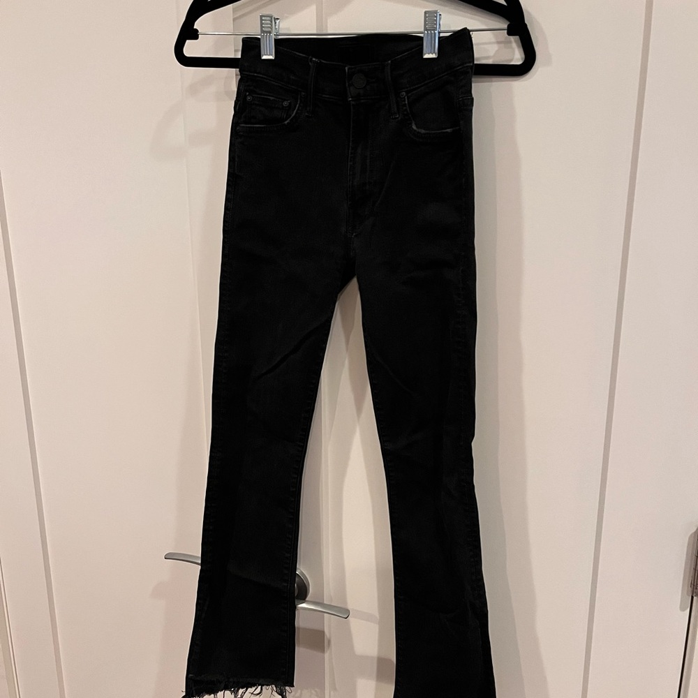 Mother insider crop step gray jeans